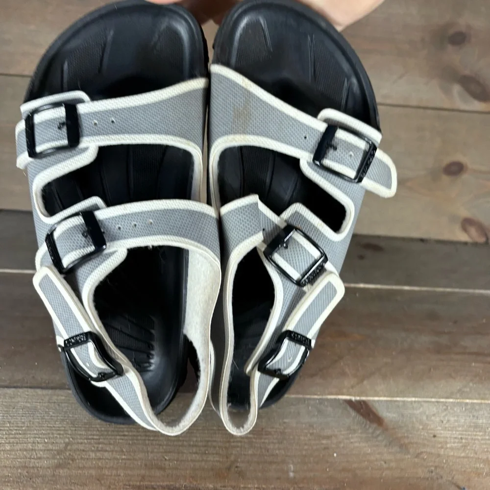 birkenstock birki kids youth size 34 shoes gray slingback comfort sandals